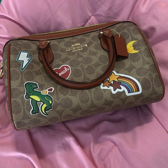 Coach Signature Sticker Rowan Satchel - Picture 1 of 2
